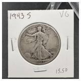 1943 S Walking Liberty Half Dollar