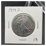 1919-D Walking Liberty Half Dollar