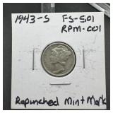 1943-S Mercury Silver Dime