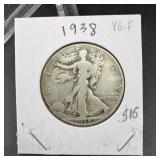 1938 Walking Liberty Half Dollar