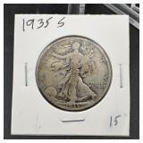 1935 S Walking Liberty Half Dollar
