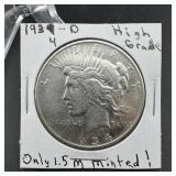 1934-D Peace Silver Dollar
