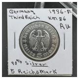 1936 German Silver Coin