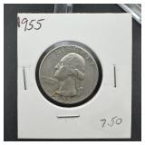 1955 Washington Silver Quarter