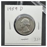 1959-D Washington Silver Quarter