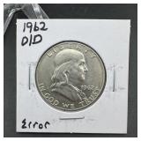 Error D/D 1962 Franklin Silver Half Dollar
