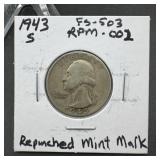 1943-S Washington Silver Quarter