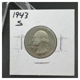 1943-S Washington Silver Quarter