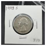 1948-S Washington Silver Quarter