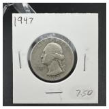 1947 Washington Silver Quarter