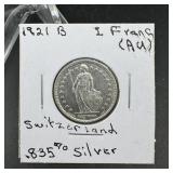 1921 France/Switzerland Silver Coin