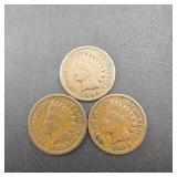 (3) 1893 Indian Head Cents