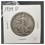 1939 D Walking Liberty Half Dollar