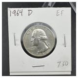 1964-D Washington Silver Quarter