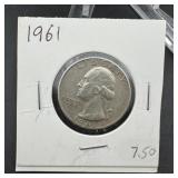 1961 Washington Silver Quarter