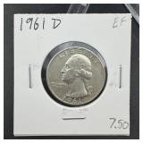 1961-D Washington Silver Quarter