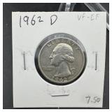 1962-D Washington Silver Quarter
