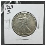 1929-S Walking Liberty Silver Half Dollar
