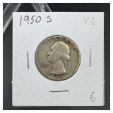 1950-S Washington Silver Quarter