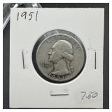 1951 Washington Silver Quarter