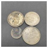 (4) Unknown Silver Foreign Coins