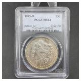 1885-O Morgan Silver Dollar - PCGS MS 64