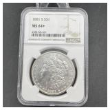 1881-S Morgan Silver Dollar - NGC MS 64+