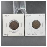 1900 & 1903 Indian Head Cents