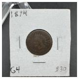 1874 Indian Head Cent