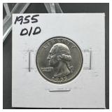 1955-d/d Washington Silver Quarter