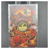 3 Gram .999 Silver Coin Gold Gilded with Assay