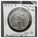 1877 Seated Liberty Silver Half Dollar