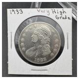 1833 Capped Bust Silver Half Dollar