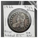 1826 Capped Bust Silver Half Dollar