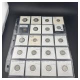 (20) Mercury Silver Dime Collection Page