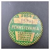 1954 Pennsylvania Fishing License Pin