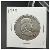 1959 Franklin Silver Half Dollar