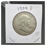 1954-D Franklin Silver Half Dollar