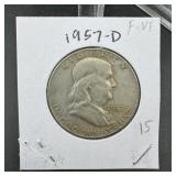1957-D Franklin Silver Half Dollar