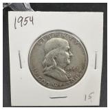 1954 Franklin Silver Half Dollar