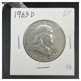 1963-D Franklin Silver Half Dollar