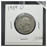 1954-D Washington Silver Quarter
