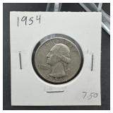 1954 Washington Silver Quarter