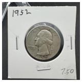 1952 Washington Silver Quarter