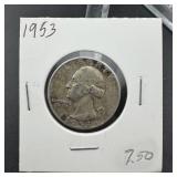 1953 Washington Silver Quarter