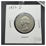 1952-D Washington Silver Quarter