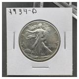 1934-D Walking Liberty Silver Half Dollar