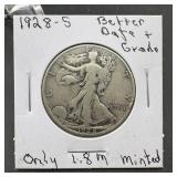 1928-S Walking Liberty Silver Half Dollar