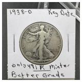 1938-D Walking Liberty Silver Half Dollar