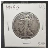 1945 S Walking Liberty Half Dollar
